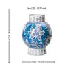 Nuevo Juego de Jarrones Cerámicos Florales Azules Esmaltados Estilo Chino, Recipiente Pequeño para Flores para Arreglos Florales, Decoración de Entrada de Sala de Estar, Adornos de Porcelana