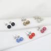 Moda Plata de Ley 925 Diamante Completo Shambhala Aretes de Botón Casual Aretes de Mujer Joyería para Orejas de Estudiante Venta al por Mayor Estilo Geométrico