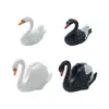 Adornos de paisaje en miniatura, decoraciones DIY para suculentas, 2 pares de figurillas de animales de cisne blanco y negro, bonsáis creativos, pequeños adornos de plástico