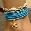 Tobillera Bohemia de Cuentas Yongge Starfish Bead Set de Siete Piezas Pulsera Creativa de Alto Valor
