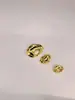 Botones Metálicos de Alto Gama Exquisitos para Abrigos, Estilo Europeo y Americano, Círculo Minimalista de Metal con Textura Cóncava y Convexa, Hueco Irregular Ovalado, Nicho