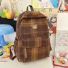 Diseño a Cuadros Estilo Bosque Ins, Estilo Artístico y Fresco, Mochila de Viaje para Mujer, Mochila para Estudiantes de Campus