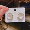 Pendientes de ópalo sencillos y elegantes con aguja de plata 925, pendientes pequeños frescos de estilo universitario de moda elegante y sencilla de Corea del Sur.