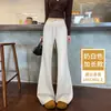 Pantalones Acampanados Ajustados Estilo Coreano Negros Otoño e Invierno 2026 Nuevos de Cintura Alta Caídos Versátiles de Pierna Ancha Pantalones Casuales Adelgazantes