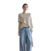 Estilo Novo de Outono Francês de Nicho Irregular de Ombro Único Manto Xale Falso Conjunto de Duas Peças Malha Top Feminino