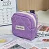 Bolsa de Maquiagem Acolchoada com Abertura Quadrada, Porta-Moedas Pequeno Portátil para Estudantes, Bolsa para Fones de Ouvido, Bolsa de Armazenamento com Zíper