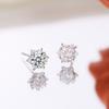Aretes de plata esterlina s925 de moissanita para mujer aretes de copo de nieve de estrella de seis puntas moda coreana combinable joyería navideña al por mayor