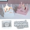Zongbo Silicona DIY Pascua Vacaciones Castillo de Yeso Base para Velas Casa de Aromaterapia Portavelas Molde de Silicona