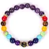 Super Muitos Estilos Contas Redondas de 8mm Pulseira Elástica de Pedra Natural Múltiplas Cores Pedra de Energia Pulseira de Yoga Estilo Étnico