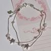 Pulsera de plata S925 nicho Mori estrella para mujer lujo ligero personalidad doble capa pulsera de cuentas redondas exquisita dulce pulsera que combina con todo