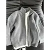 Suéter gris con cremallera Cleanfit, cárdigan de punto casual para hombre otoño/invierno, chaqueta elegante y genial