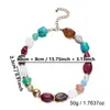 Colar feminino de contas de resina coloridas estilo Maillard europeu e americano transfronteiriço, corrente curta vintage irregular para clavícula de alta qualidade