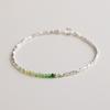 Pulsera pequeña hermosa pequeña de plata turmalina verde degradado natural plata de ley 925 femenina para amigas regalo simple fina