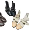Botines Plegables Retro Franceses para Mujer Moda Primavera/Otoño 2026 con Tacón Grueso y Suelas Antideslizantes