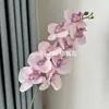 Flor Artificial 9 Orquídeas Phalaenopsis Flor Falsa Flor de Seda Decoração de Casamento Ornamentos de Flores Casa Sala de Estar Mesa de Jantar Flor