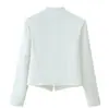 Chaqueta de moda popular europea y americana para mujer en AliExpress INS, con cuello alto, botones y manga larga, transfronteriza
