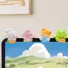 Figuritas de Animales Mini Lindas de Dibujos Animados para Monitores de Computadora de Oficina, Adorables Decoraciones de Animales Estilo Sanador