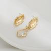 Pendientes con Anillo Colgante de Textura Arrugada Chapados en Oro de 14 Quilates que Conservan el Color, Pendientes Cóncavos Irregulares, Accesorios Metálicos para Pendientes Hechos a Mano DIY