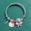 Pulseira Panjia Rosa Pulseira Gato KT Pulseira Desenho Animado Transfronteiriça Fofa Pando Hello Kitty Puxar Fábrica de Joias Atacado