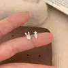 Pendientes Versátiles Asimétricos de Conejo y Gato, Tachuelas Suaves y Lindas, Pendientes de Diseño de Nicho de Zanahoria y Espina de Pescado