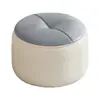 Banqueta Baixa de Madeira Maciça, Luxo Leve para Uso Doméstico, Banqueta Criativa de Couro, Almofada de Assento Macia, Banqueta Pequena da Moda, Banqueta de Mesa de Café, Banqueta Redonda, Banqueta para Trocar de Sapato