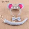 Adereços de Performance para o Dia das Crianças Headwear de Desenho Animado Tigre Rato Gato Barraca de Rua Animal Pequeno Fivela de Cabeça Faixa de Cabelo Conjunto de Três Peças