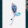 Elegante Broche de Romero para Mujer, Exquisito Ramillete de Cristal de Alta Gama, Pin de Lujo con Diseño de Nicho, Accesorio para Traje