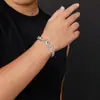 Prata Esterlina S925 Transfronteiriça Quente Hiphop Rua Hip Hop Hobo Corrente Cubana Oito Hip Hop Cubana Pulseira Masculina