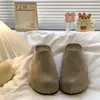 Versión de cuero suave~Sandalias Birkenstock de suela gruesa para aumentar altura, pantuflas cerradas de persona perezosa, calzado de exterior para mujer, primavera, talla pequeña, sandalias Birkenstock