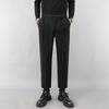 Pantalones de traje pequeños de lana estilo coreano para hombre otoño e invierno engrosados rectos con caída pantalones casuales de lana para hombre pantalones de traje cepillados para hombre