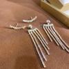 Pendientes de botón para mujer, de plata 925, con aguja, de alta gama, con borlas y temperamento, con diseño de nicho y largos, personalizados.