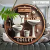 Decoração de Placa de Madeira para Banheiro, Vaso Sanitário, Pia de Banheiro Transfronteiriça, Pingente Plano 2D, Decoração Pública, Presente para Outros