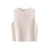 26 Chaleco de punto sin mangas para mujer, nuevo para Otoño/Invierno, corte holgado, cuello redondo y en V, mezcla de cachemira y lana
