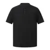 Yidao Vintage 2026 Verano Retro Americano Estilo Old Money Transpirable Cuello Redondo Tejido Manga Corta Camiseta Henley para Hombre