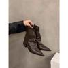 Botines Cortos de Tacón Grueso y Punta Fina para Mujer, Nuevo Estilo Otoño/Invierno 2026, Bota de Caña Corta, Botas Vaqueras Retro de Nicho para Mujer
