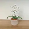 Venta Caliente Transfronteriza Flor de Lana Tejida a Mano con Orquídea Suzuki Simulada Adornos de Decoración para Escritorio del Hogar, Dormitorio