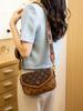 Bolso de mujer Bani Meizi texturizado de un solo hombro, bolso bandolera versátil, estilo europeo y americano, bolso cuadrado pequeño con monograma, lujo ligero.