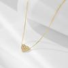 Colar de zircônia micro em formato de coração de prata esterlina S925 feminino europeu e americano luz luxo ins doce all-match diamante amor clavícula corrente