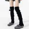 Botas, Calcetines de Bolas de Algodón Hasta la Rodilla para Mujer, Calcetines Gruesos Cálidos para Pantorrilla de Otoño e Invierno, Leggings y Cubrepiernas de Punto de Lana Lolita