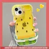 Capa de Celular de Melancia de Verão para Apple 16promax 14 Silicone Transparente 13 Suporte Duplo 15 Criativa Pequena Fresca