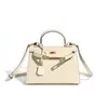 Mini Bolsa Kelly em Amarelo Frango Couro Genuíno para Mulheres, Bolsa Versátil com um Novo Toque de Luxo, Bolsa de Mão, Ombro e Transversal, Atacado do Fabricante