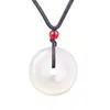 Al por mayor de fábrica colgante de hebilla de seguridad de calcedonia de hielo alto colgante de hebilla de seguridad de ágata blanca cadena de clavícula de collar de jade para mujer