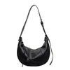Bolso de Axila con Diseño Yuzi Coreano para Mujer Otoño/Invierno 2026 Nuevo Bolso de Mano de Alta Gama Plateado con Asa Individual para Hombro Cruzado