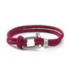 Moda europeia e americana pulseira de aço inoxidável com fecho de ferradura em forma de U nova pulseira de mão dupla camada de corda de Milão masculina transfronteiriça preta