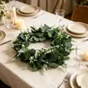 Corona de flores silvestres de primavera transfronteriza, colgante para corona de puerta, decoración del hogar, plantas artificiales, corona de primavera, colgante de puerta festivo