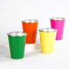 Copo de Aço Inoxidável 304 Transfronteiriço Simples Camada Única Boca Enrolada Copo de Café Portátil Acampamento ao Ar Livre Copo para Bebidas Frias Cerveja