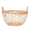 Cesta de Mimbre y Ratán para Almacenar Jengibre y Ajo Artefacto de Almacenamiento de Ajo para Cocina Cesta de Almacenamiento de Jengibre y Ajo Cesta de Almacenamiento Misceláneo con Dos Asas