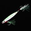 Anzuelo de pluma plancha de hierro cebo anzuelo doble cebo de plomo sumergido señuelo Luya señuelo artificial 7G -40g tres anzuelos luminoso lápiz de largo alcance