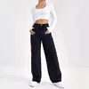 Calça Jeans Reta de Cintura Alta para Mulheres, Estilo Europeu e Americano, Outono e Inverno da Amazon, Tamanho Petite, Caimento Solto, Calça Wide Leg Lisa com Caimento