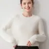 Suéter de punto de cuello redondo otoño e invierno nuevo estilo jersey manga raglán 100% suéter de cachemira para mujer manga larga suéter cálido